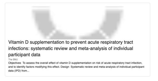 Vitamin D Infections study