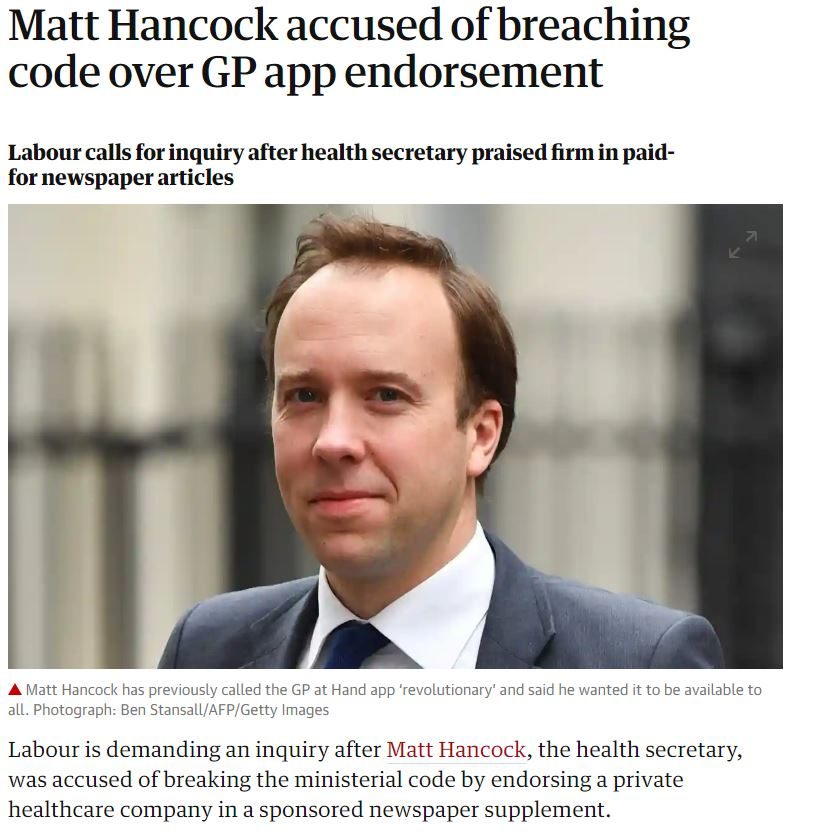 Click to enlarge Matt Hancock