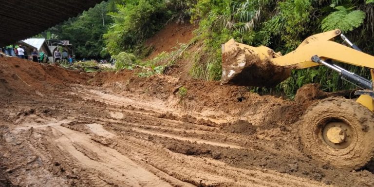 landslide in Polewali Mandar Regency, West Sulawesi, Indonesia, 05 May 2020.