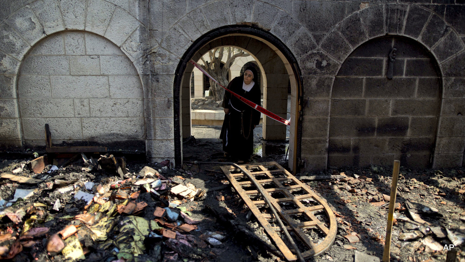 Click to enlarge church attacked israel