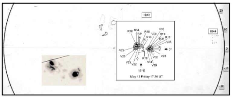 Click to enlarge Sunspot AR1842 on May 13, 1921