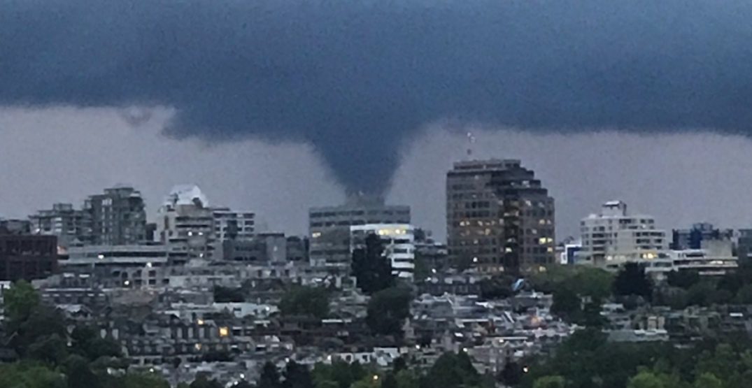 Click to enlarge Funnel cloud spotted over Vancouver on May 12, 2020.