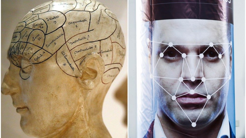 Click to enlarge facial recognition, human skull