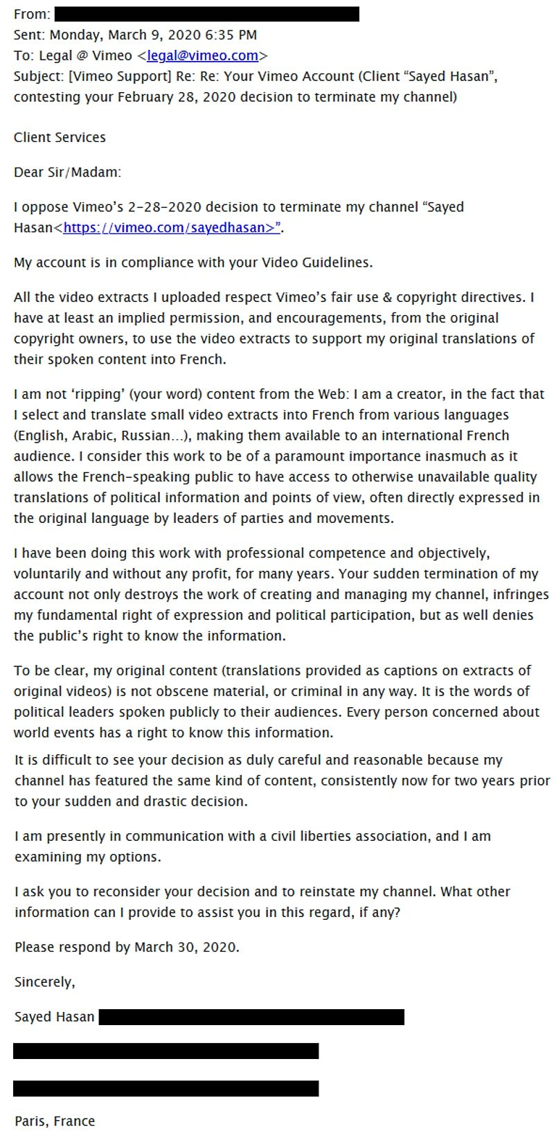 Click to enlarge vimeo bans channel