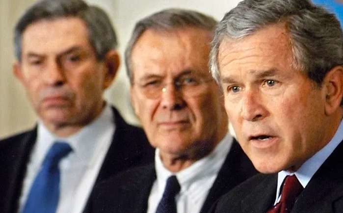 Click to enlarge Wolfowitz Rumsfeld BushII