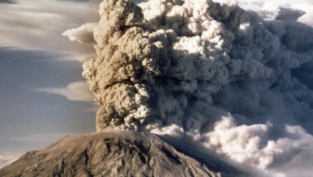 Mount St. Helens spews smoke, soot and ash into the sky in Washington state following a major eruption on May 18, 1980