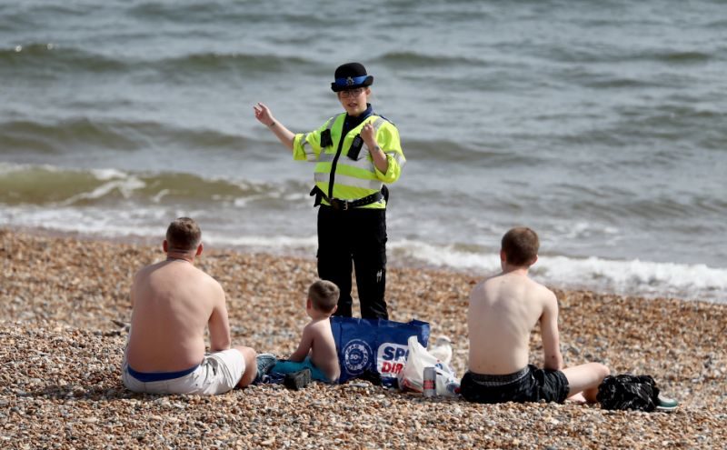 Click to enlarge Police Officer patrols Brighton beach