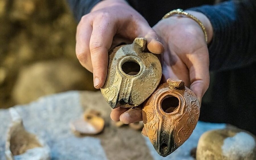 Click to enlarge oil lamps artifacts western wall jerusalem
