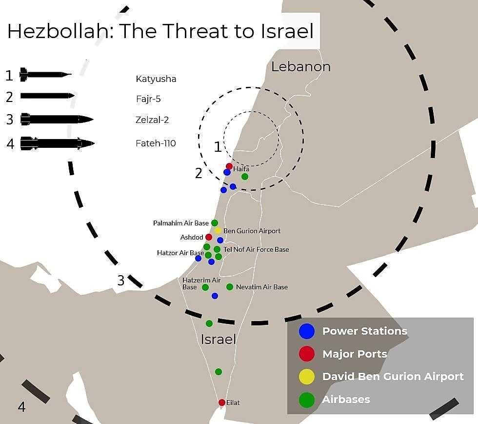 hezbollah missiles range israel