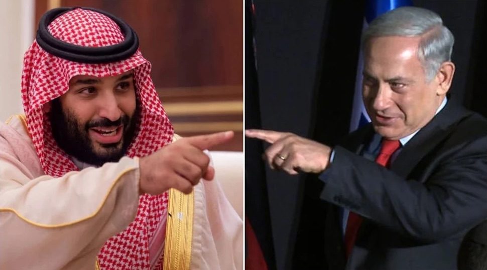 Click to enlarge Saudi Crown Prince Mohammed bin Salman and Israeli Prime Minister Benjamin Netanyahu
