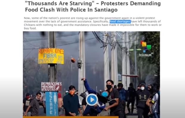 Click to enlarge Chile food protests