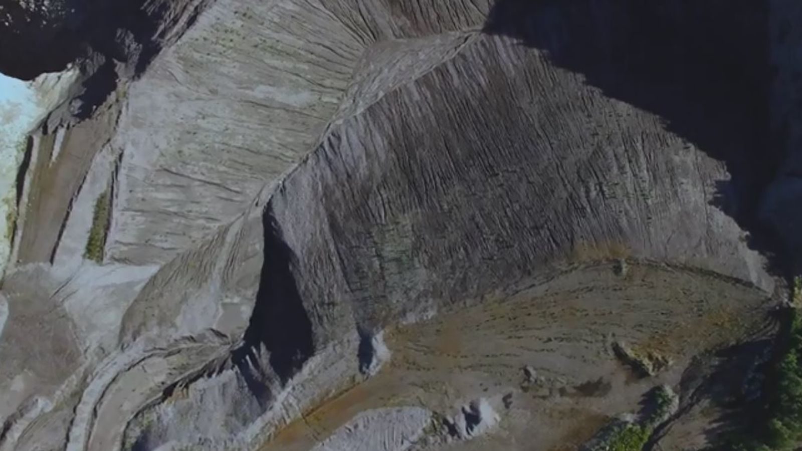An aerial view of the Kiruna iron ore mine, where the earthquake hit