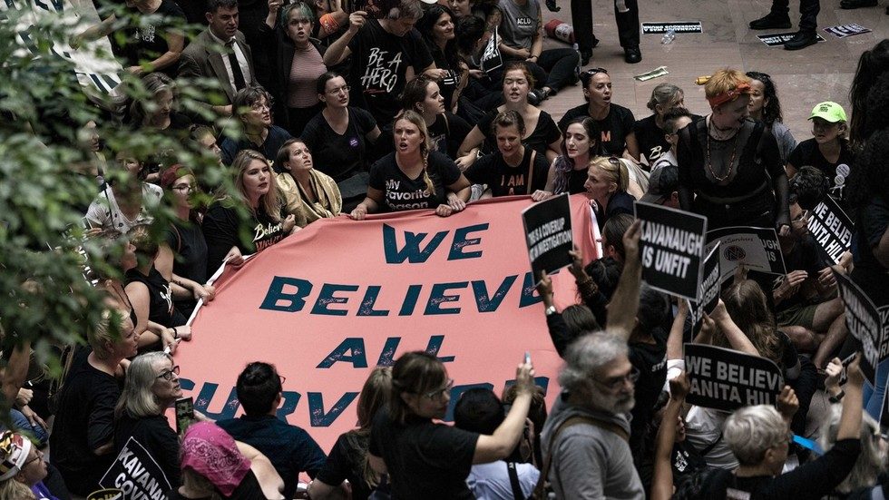Click to enlarge Believe All Women, anti-Kavanaugh protestors