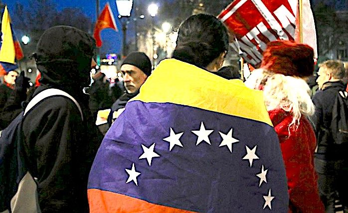 Venezuelan flag rally