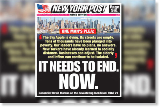 New York Post cover May 21, 2020