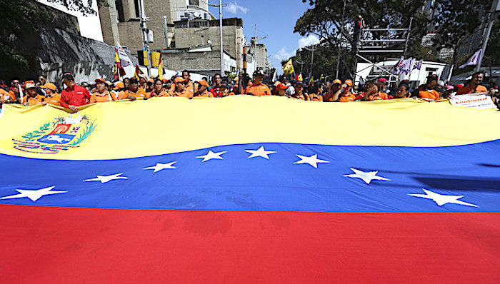 Click to enlarge Venezuela flag/rally