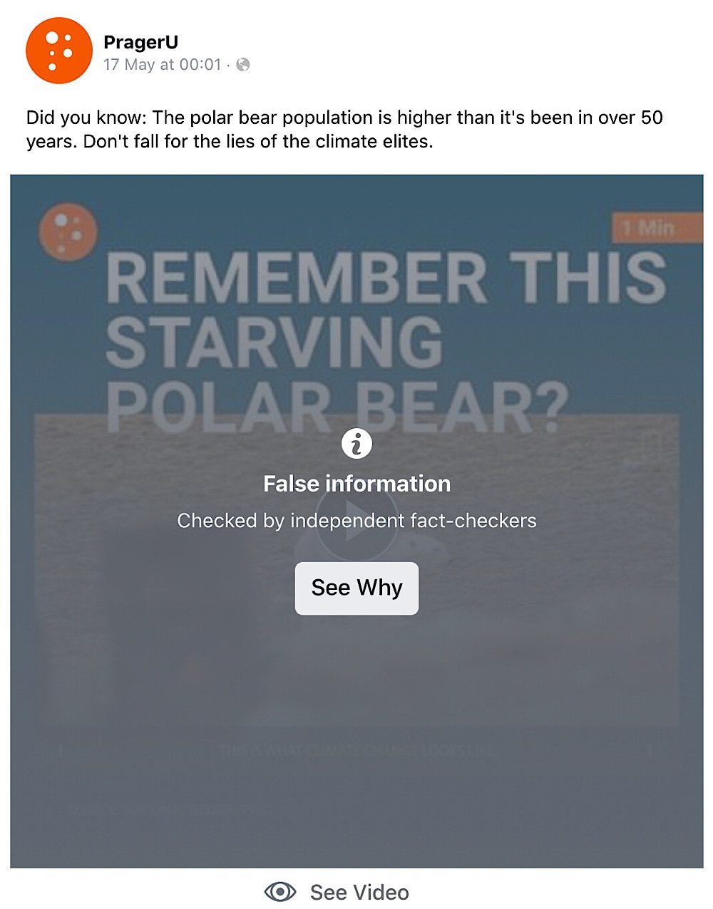 pragerU polar bear video facebook
