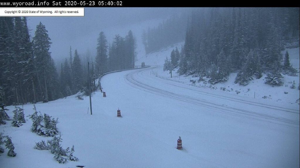 Click to enlarge Teton Pass early on Sat, May 23
