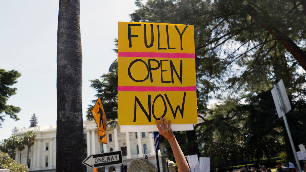 California  coronavirus lockdown protest