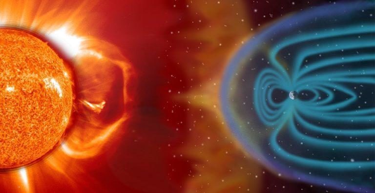 Earth magnetic field sun