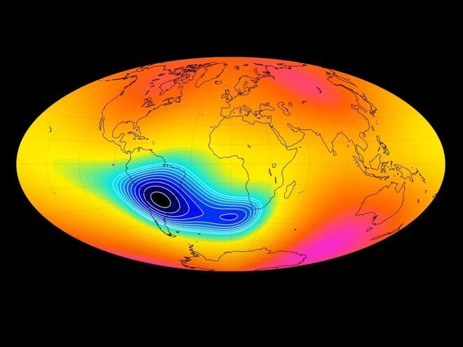 Click to enlarge south atlantic anomaly magnetic field earth