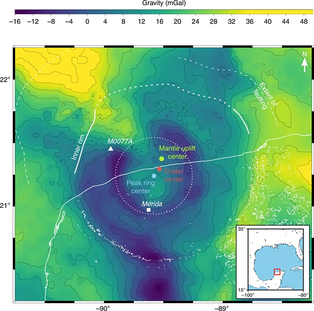 Click to enlarge yucatan meteor dinosaurs impact map