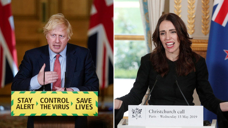 Boris Johnson and Jacinda Ardern