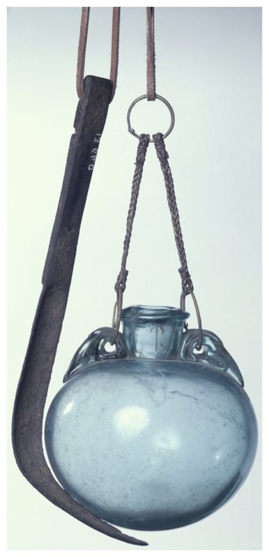 Click to enlarge A strigil and flask