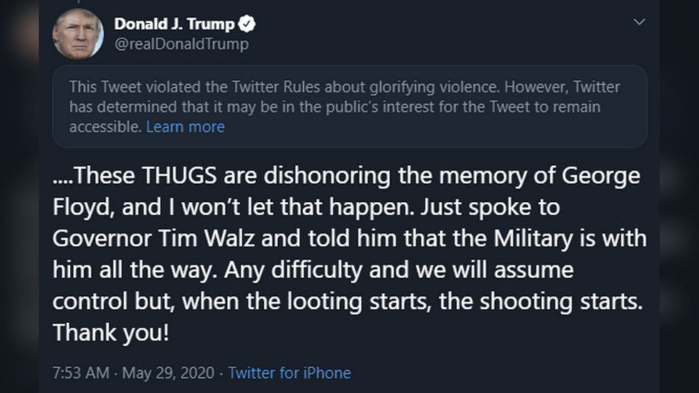 trump tweet looters