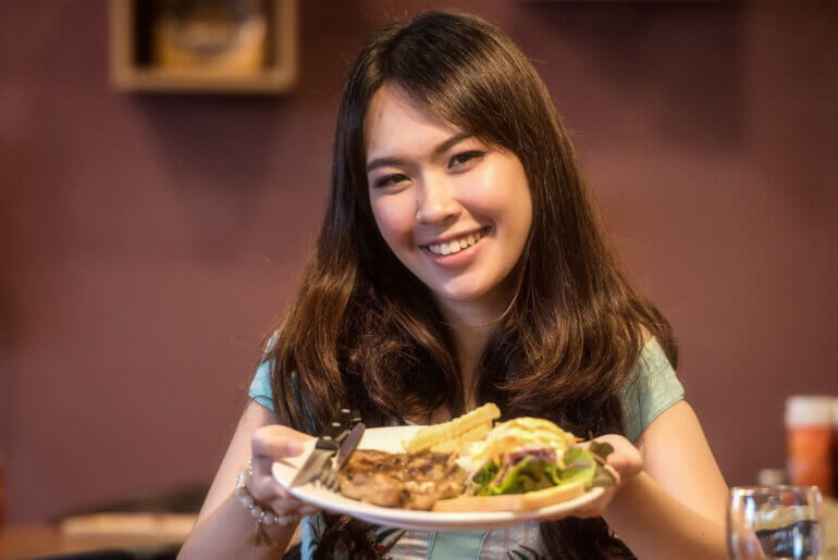 meat eating woman