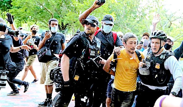 Click to enlarge Police and Protesters
