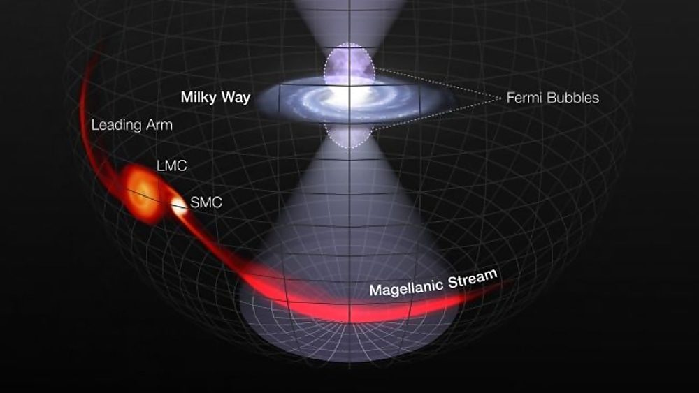 Click to enlarge black hole blast lit up gas clouds milky way