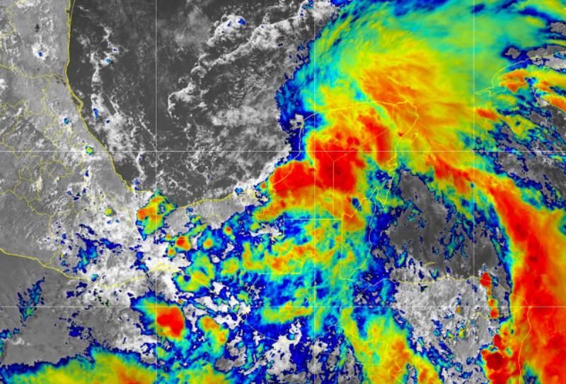 Click to enlarge A satellite image showing Cristobal moving over southern Mexico