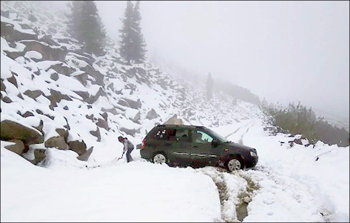 June snow in Khakassia,