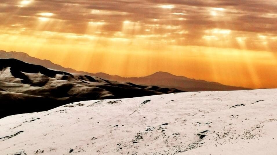 Click to enlarge A stunning view of the Qilian Mountains after snowfall.