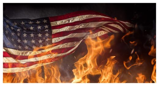 Click to enlarge Flag on Fire