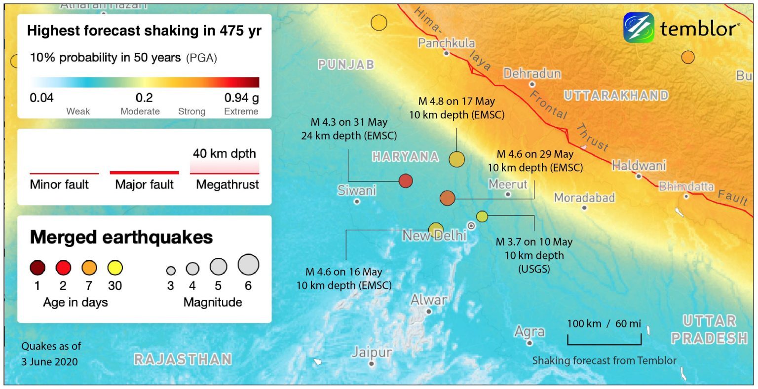 Delhi earthquake swarm