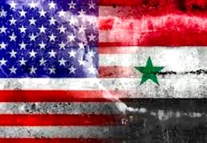Us/Syria flags