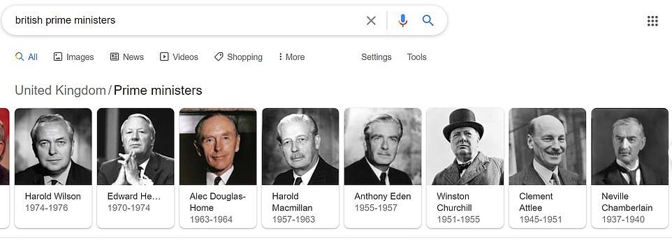 Click to enlarge google search british prime ministers June 2020
