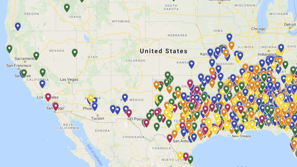 SPLC racist statues map