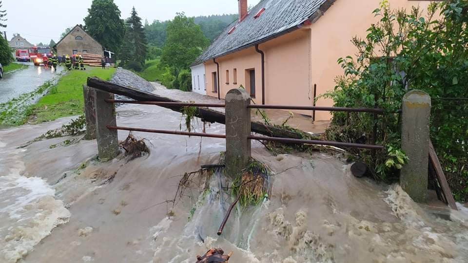 Floods in Pardubice, Czech Republic, 13 to 14 June 2020.