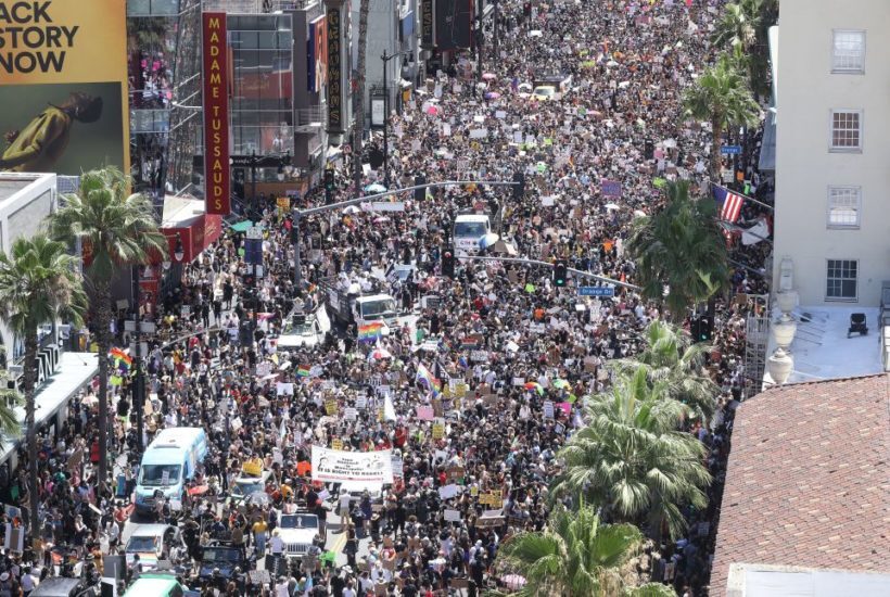Click to enlarge Protesters Hollywood Boulevard