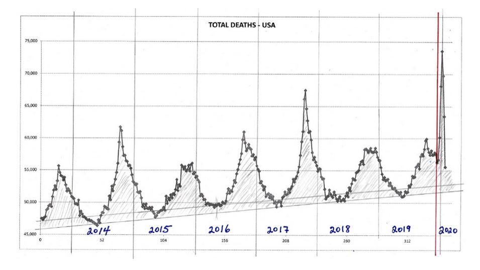 deaths usa covid-19 graph