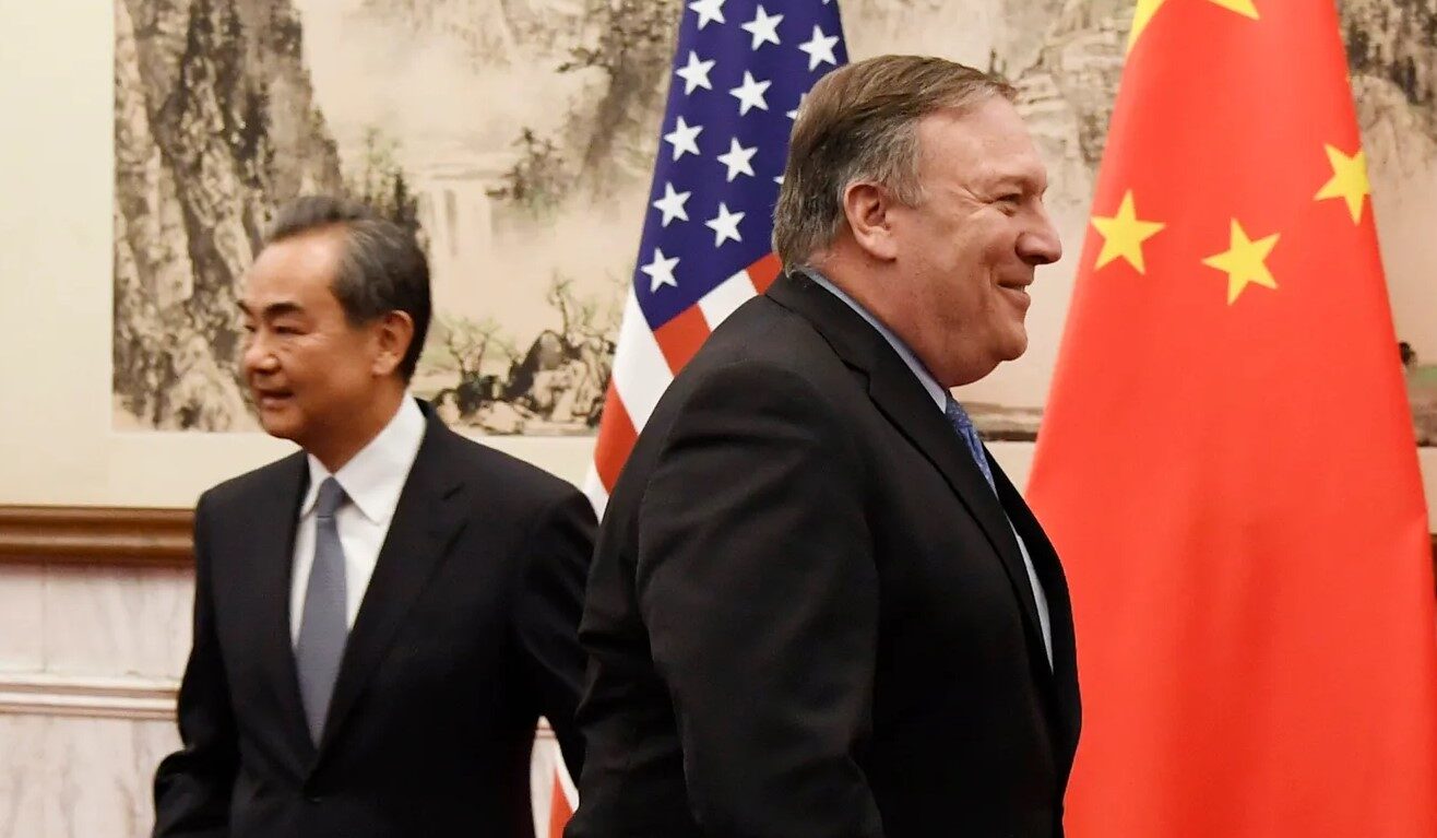 Click to enlarge Pompeo met with China's Yang Jiechi.
