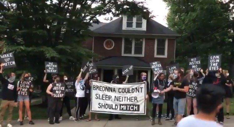 Click to enlarge BLM protest mitch mcconnell