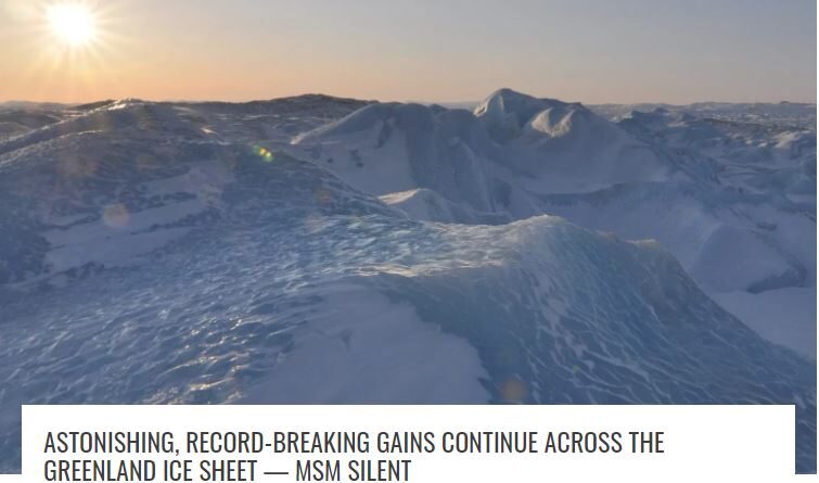 Greenland record ice gains