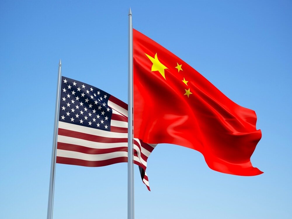 us and china flags