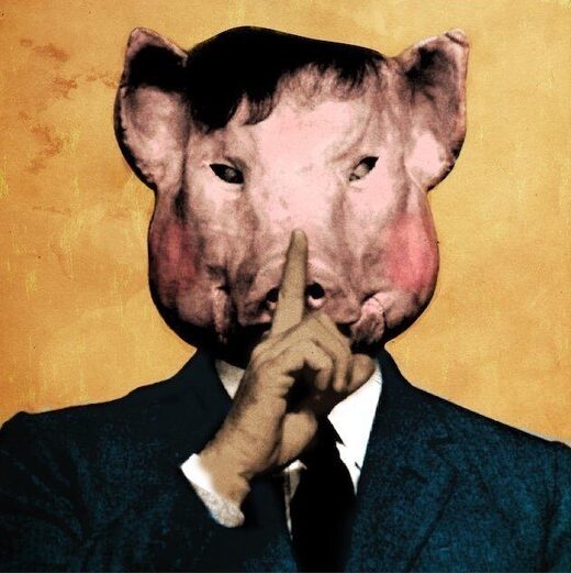 pig cartoon bankers silence