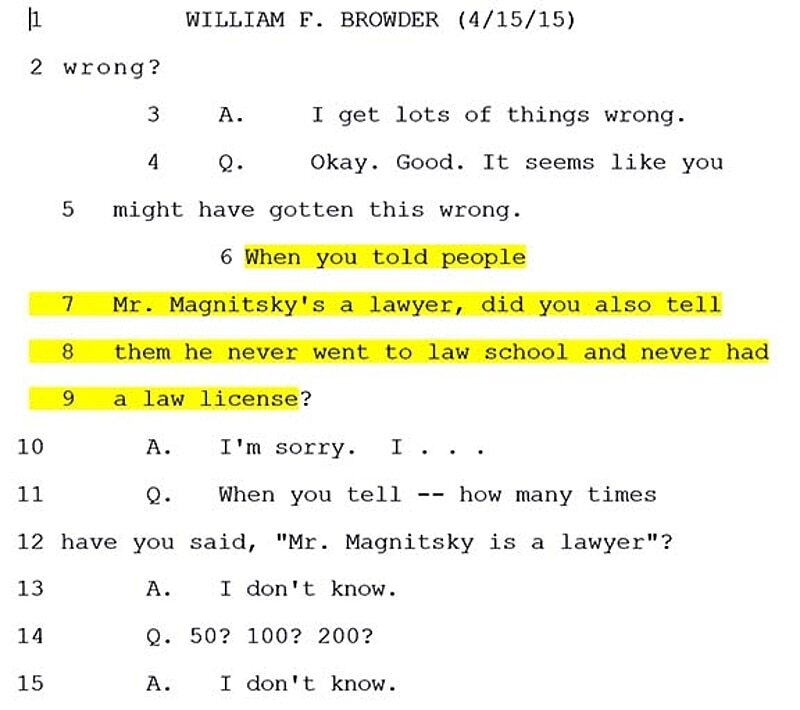 browder magnitsky deposition