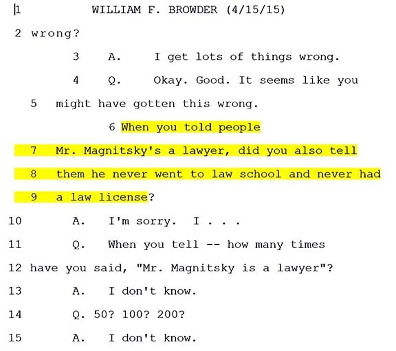 browder magnitsky deposition